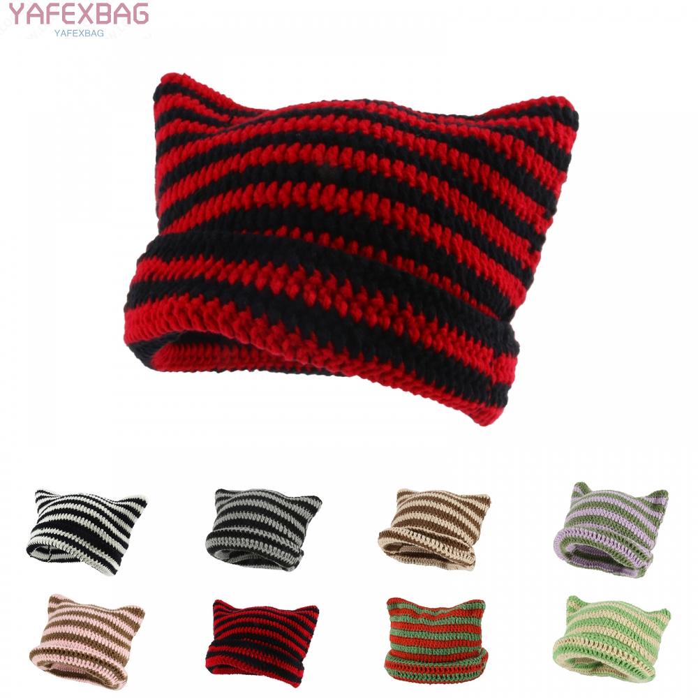 Women Vintage Cat Beanie Beanies Fox Hat Slouchy Beanies Crochet Hats for Women