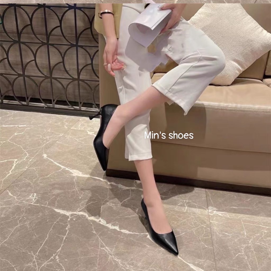 Min's Shoes - Giày Cao Gót Mũi Nhọn Da mềm Cao Cấp D394