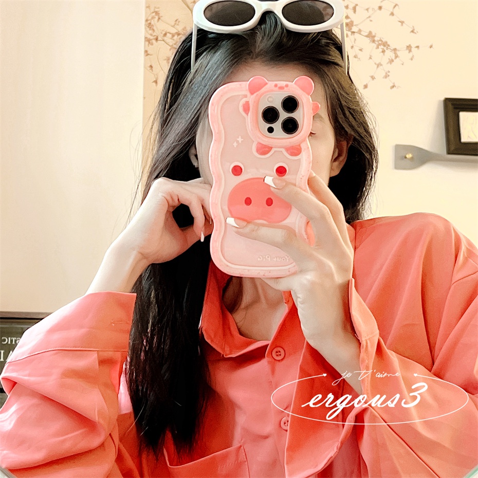 Ốp Điện Thoại Họa Tiết Chú Heo Hồng Hoạt Hình Cho iPhone 14 13 12 11 Pro Max 8 7 Plus X Xs SE2020 Xr Xs Max 6 6s Plus