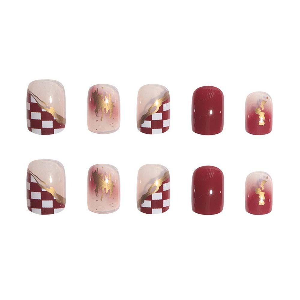 Móng Tay Giả Ngắn Dạng Nhấn Hình Trái Tim Thời Trang Cho Nữ