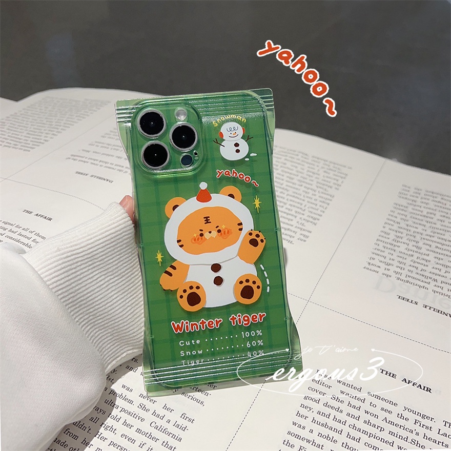 Ốp Điện Thoại Mềm In Hình Hổ Mùa Đông Sáng Tạo Cho iPhone 14 13 12 11 Pro Max SE2020 X XR Xs Max 7 8 6 6s Plus
