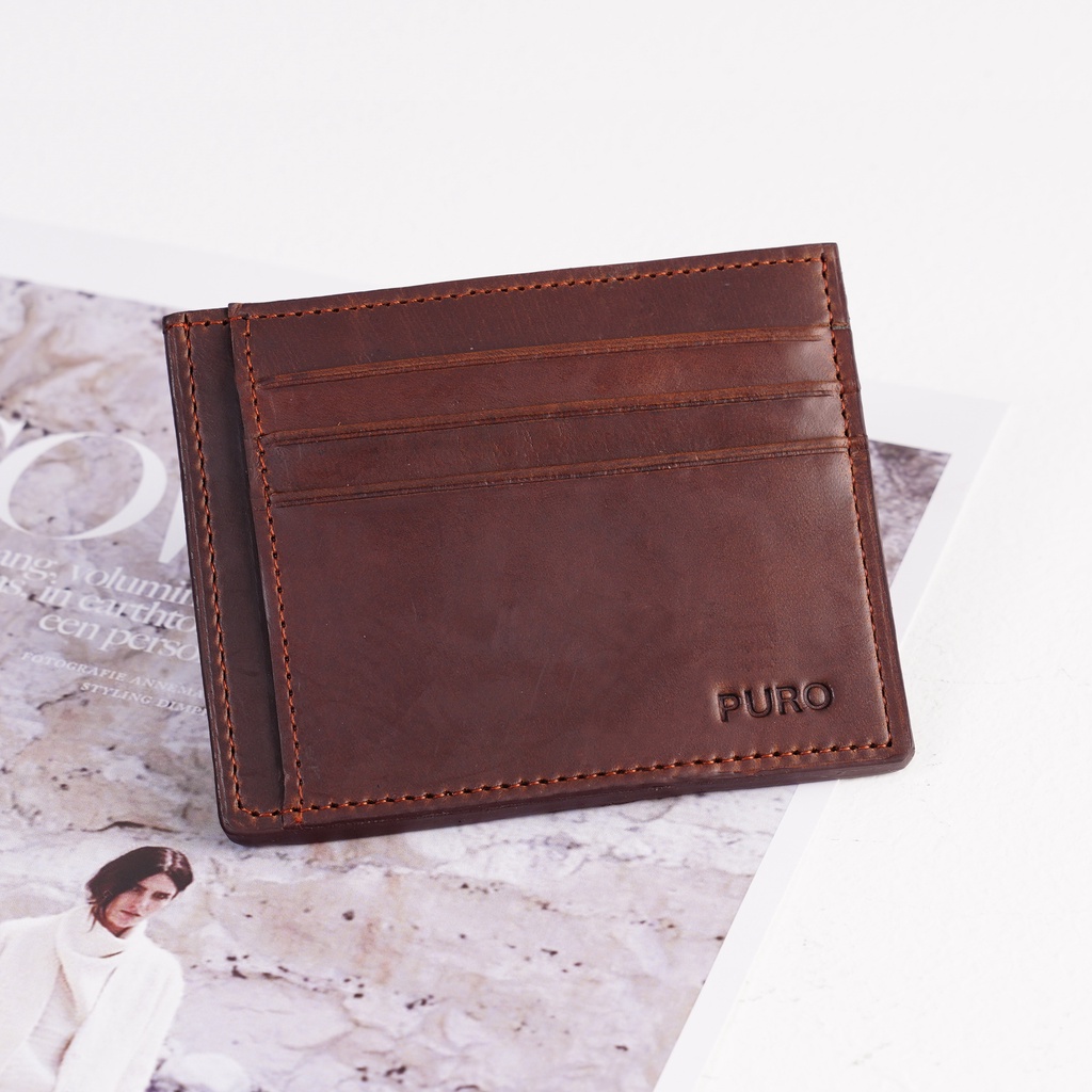 Ví đựng thẻ Da Bò Mini Card Cardholder nhỏ gọn tiện lợi PURO Bảo hành 24 tháng