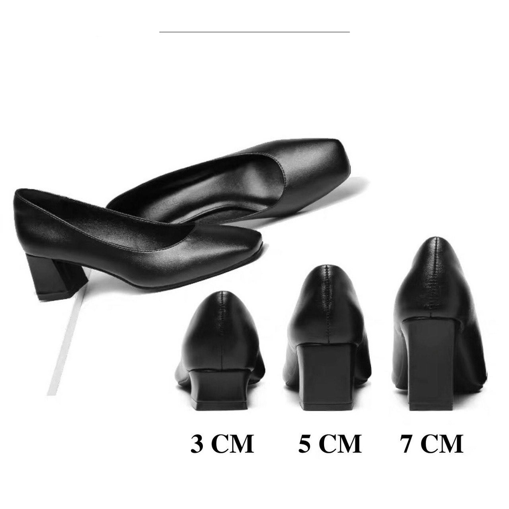 GIÀY MŨI VUÔNG- GÓT VUÔNG ĐỨNG  DA MỀM - CÔNG SỞ TIẾP VIÊN HÀNG KHÔNG NỮ HP STORE
