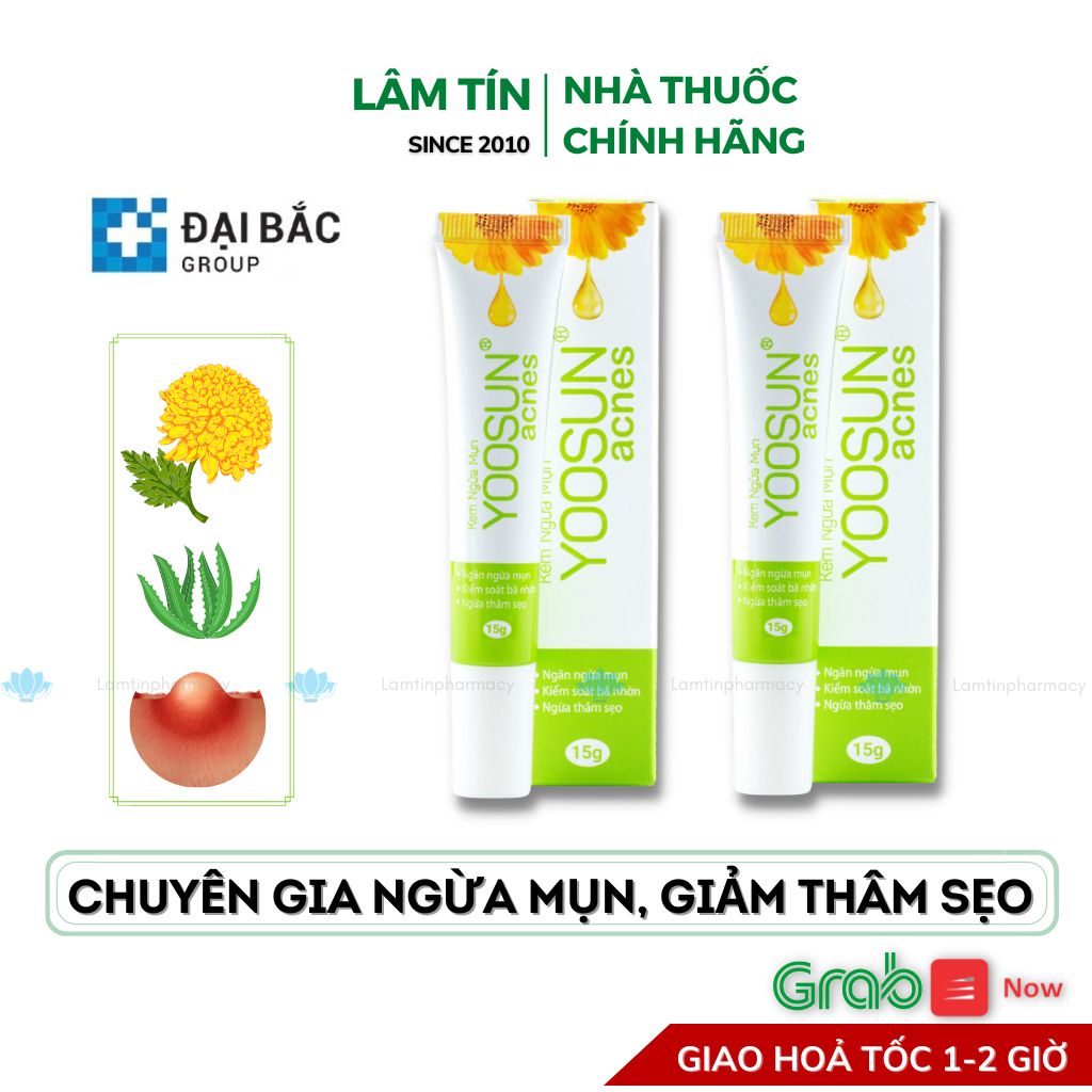 Yoosun acnes kem ngừa mụn , giảm thâm sẹo, hàng chính hãng tuýp15g