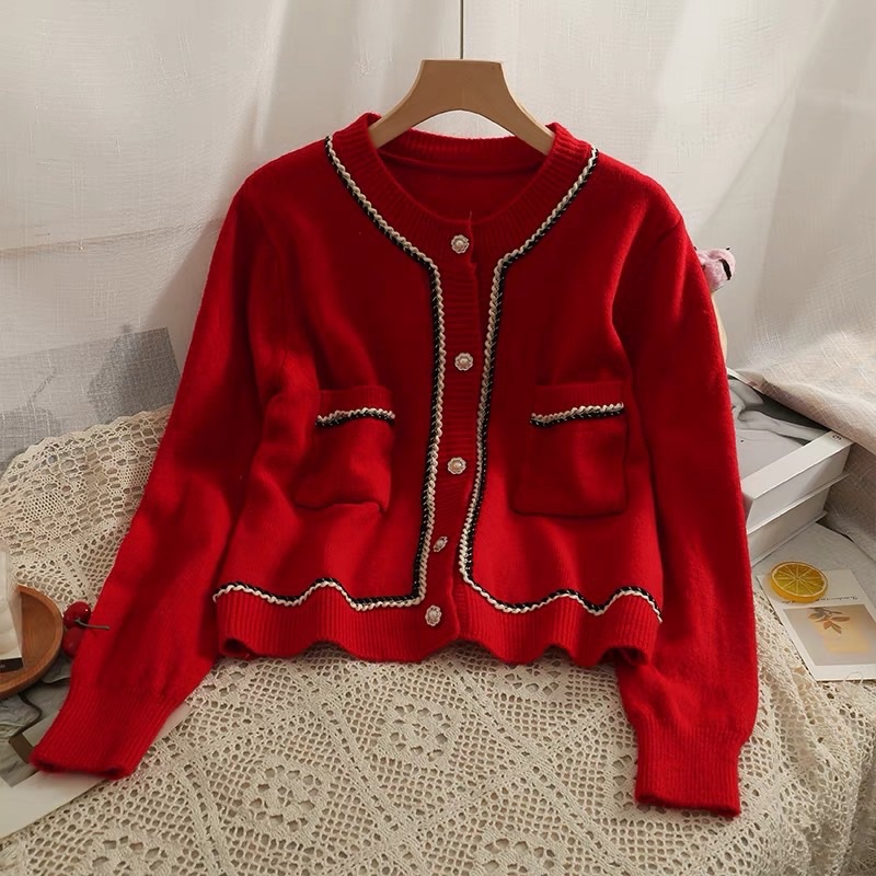 Áo Len Cardigan Phối Viền Cực Sang