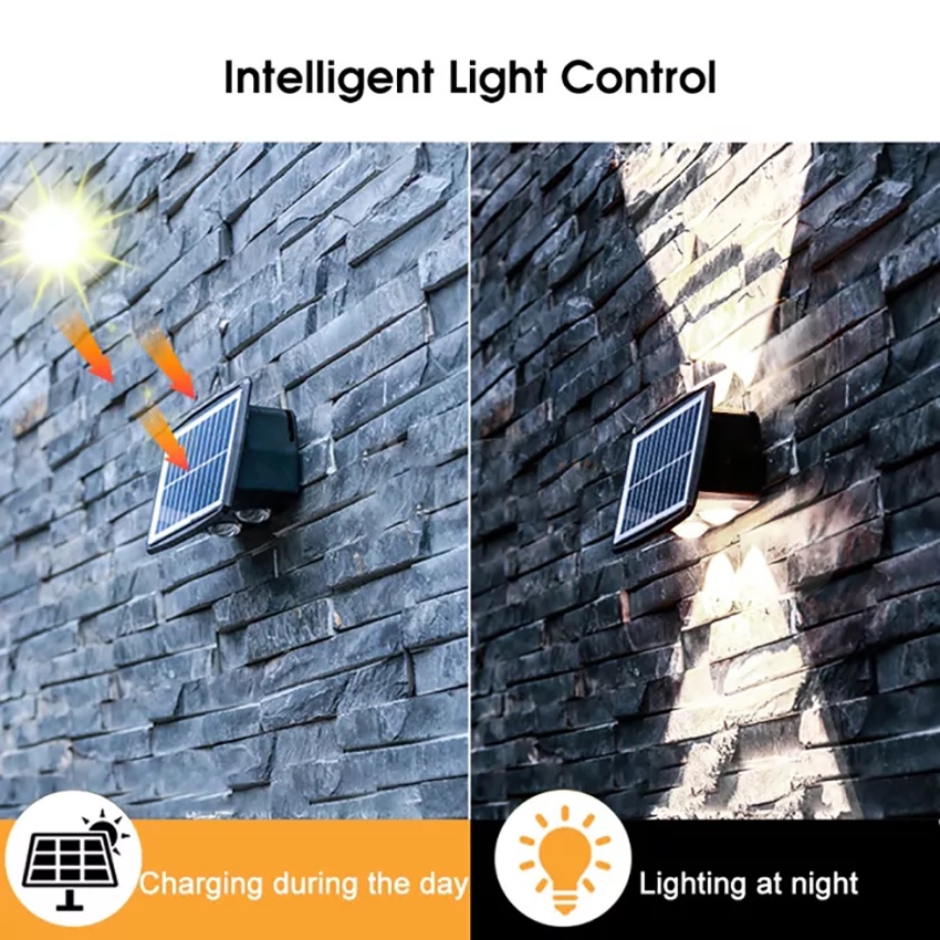 Đèn Led 4 Bóng Năng Lượng Mặt Trời Chống Thấm Nước Trang Trí Sân Vườn