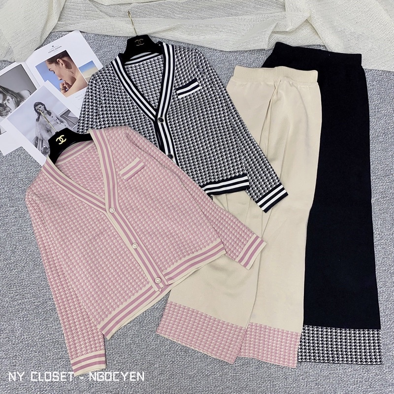 (BT) Set bộ len kẻ ziczac hàng QCL1