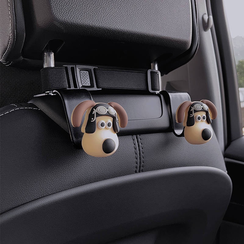Xiaohongshu Same Style Wallace and Gromit Car Seat Back Hook Car 3D Stereo Car Seat Back Chair Back Storage Decoration xUya