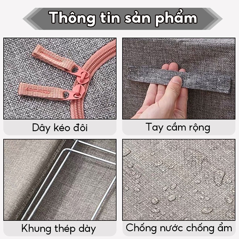 Hộp Đựng Quần Áo Túi Đựng Quần Áo Khung Thép Thuận tiện để làm cho tủ quần áo gọn gàng