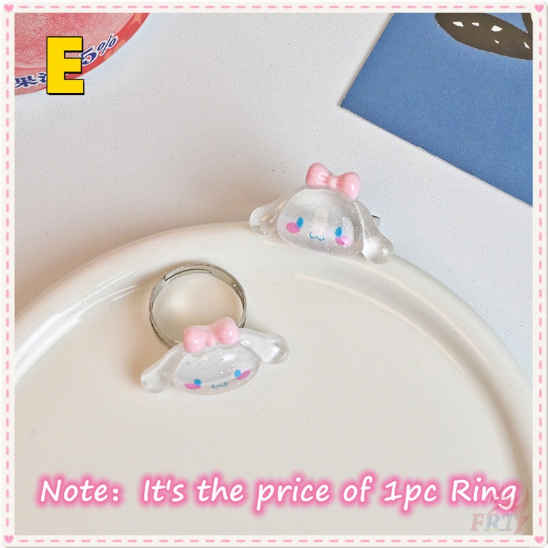 ☀ Cinnamoroll / Melody / Kuromi / Pochacco / Pom Pom Purin - Nhẫn Nhân Vật Hoạt Hình ☀ 1 Chiếc Nhẫn Hình Tròn Có Thể Điều Chỉnh Kích Thước Dành Cho Fan Ngọt Ngào