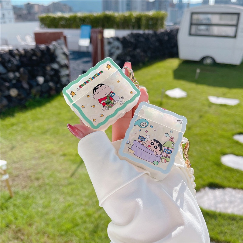 Ốp case da vỏ airpods 1 2 3 pro pro2 bao đựng tai nghe không dây Shinnosuke Shinchan cậu bé bút chì Shin