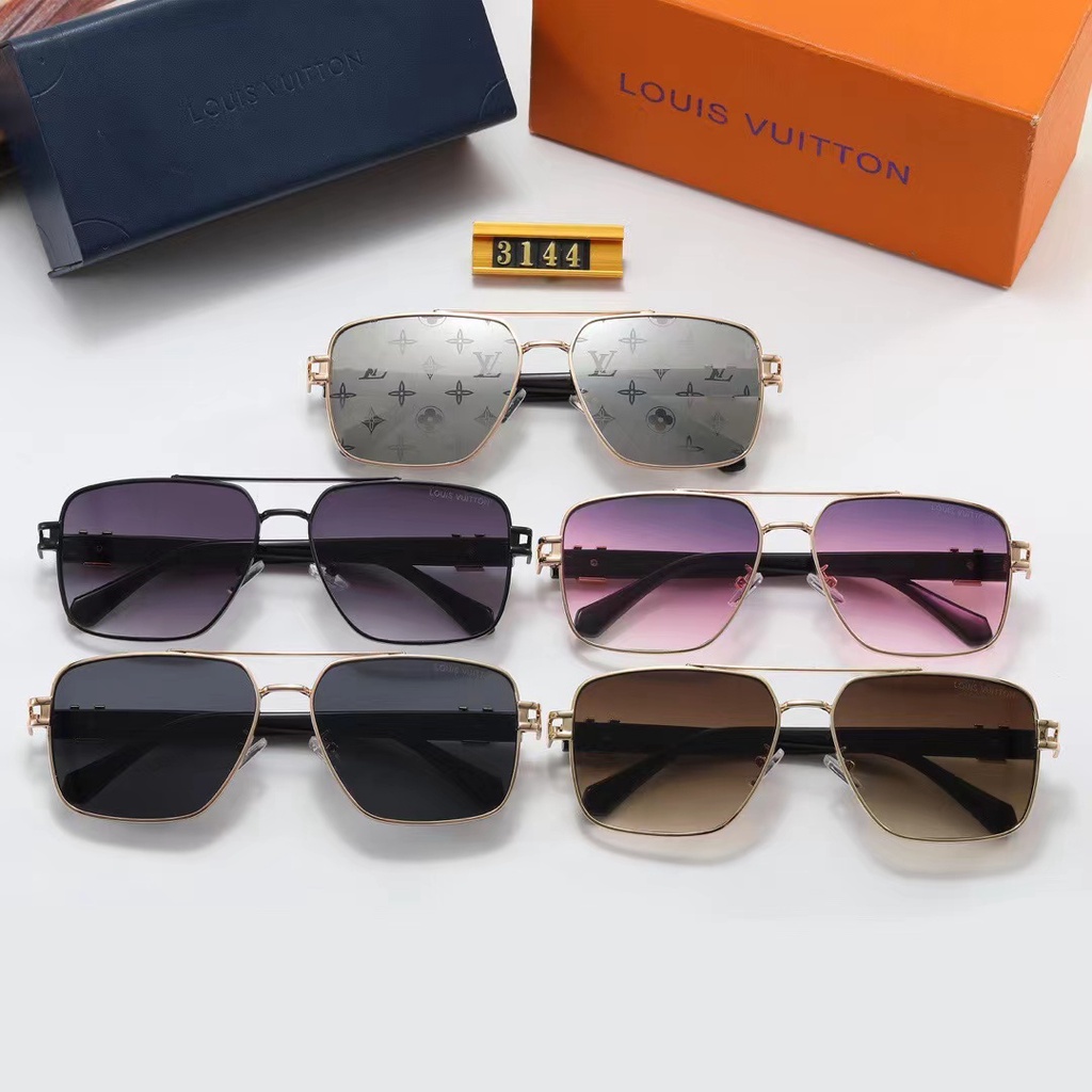 Kính Mát LV Thời Trang 2023 Gọng Kim Loại Màu gradient Thời Trang Cho Nam