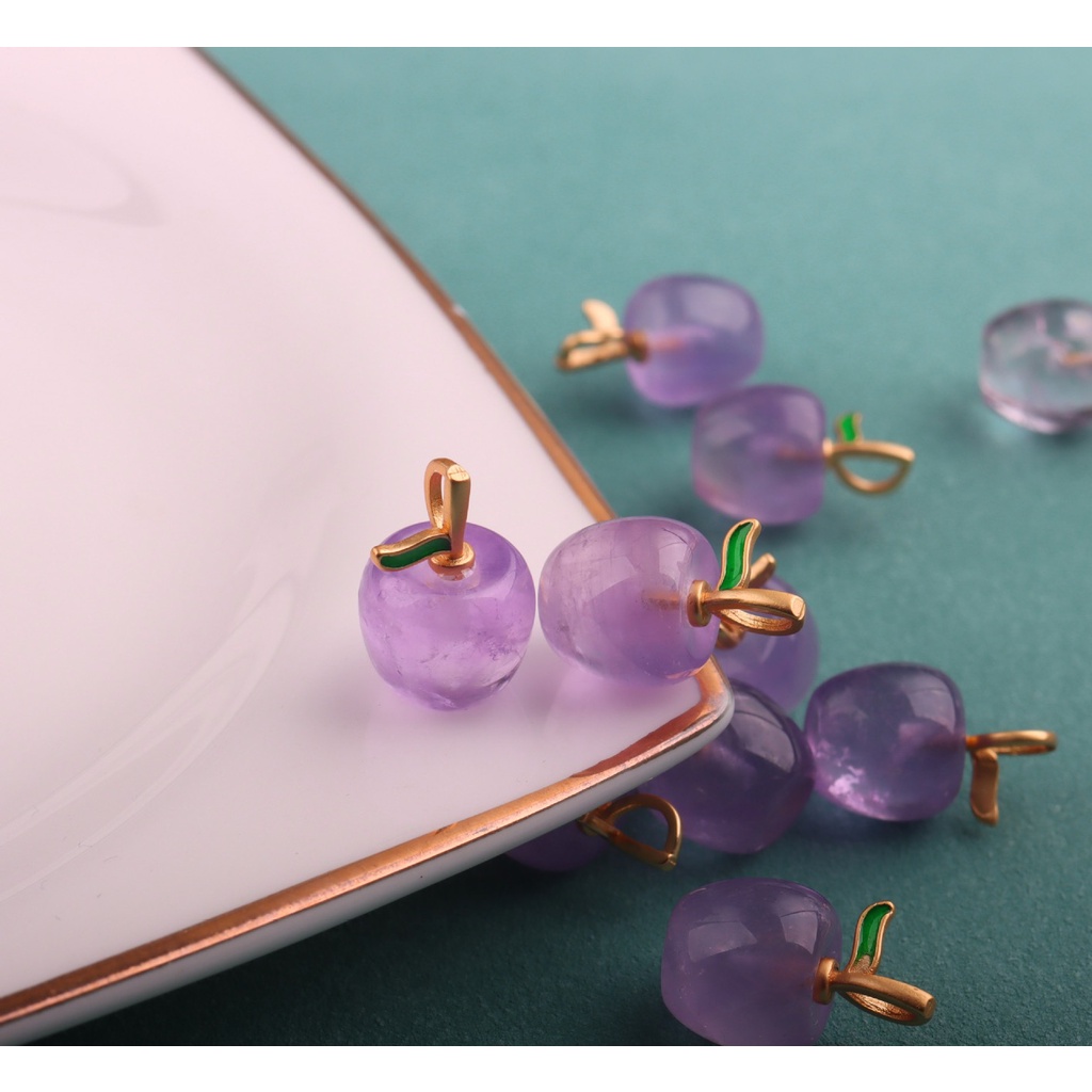 Mặt Dây Chuyền Bằng Đá Fluorite Tự Nhiên Hình Hoa Hồng Thời Trang