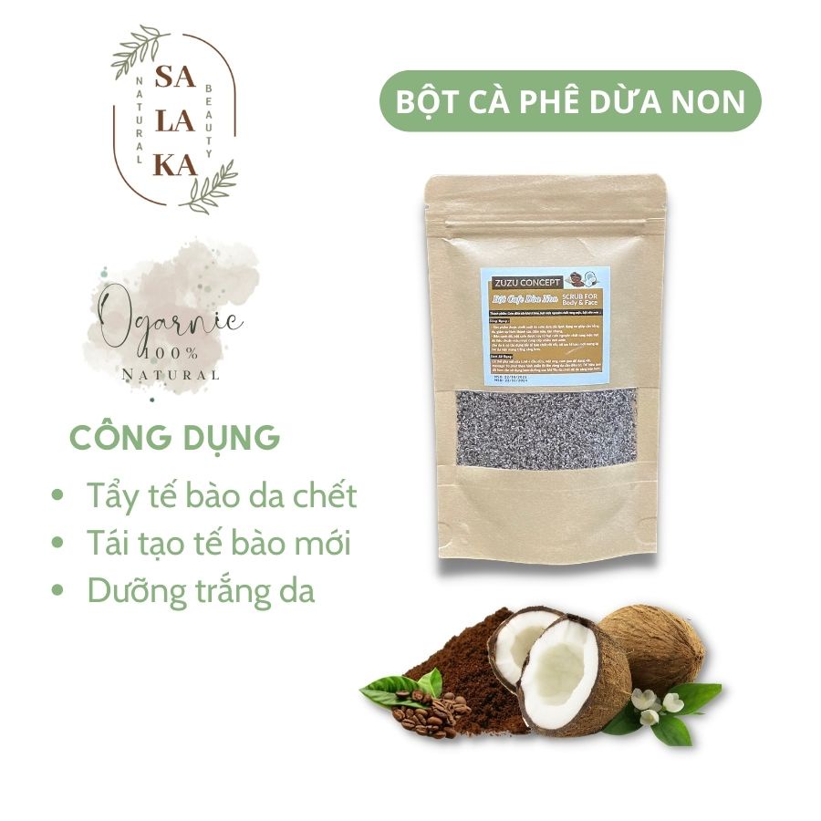 Bột Cà Phê Dừa - Tẩy Da Chết, Dưỡng Trắng Da (50 gram)