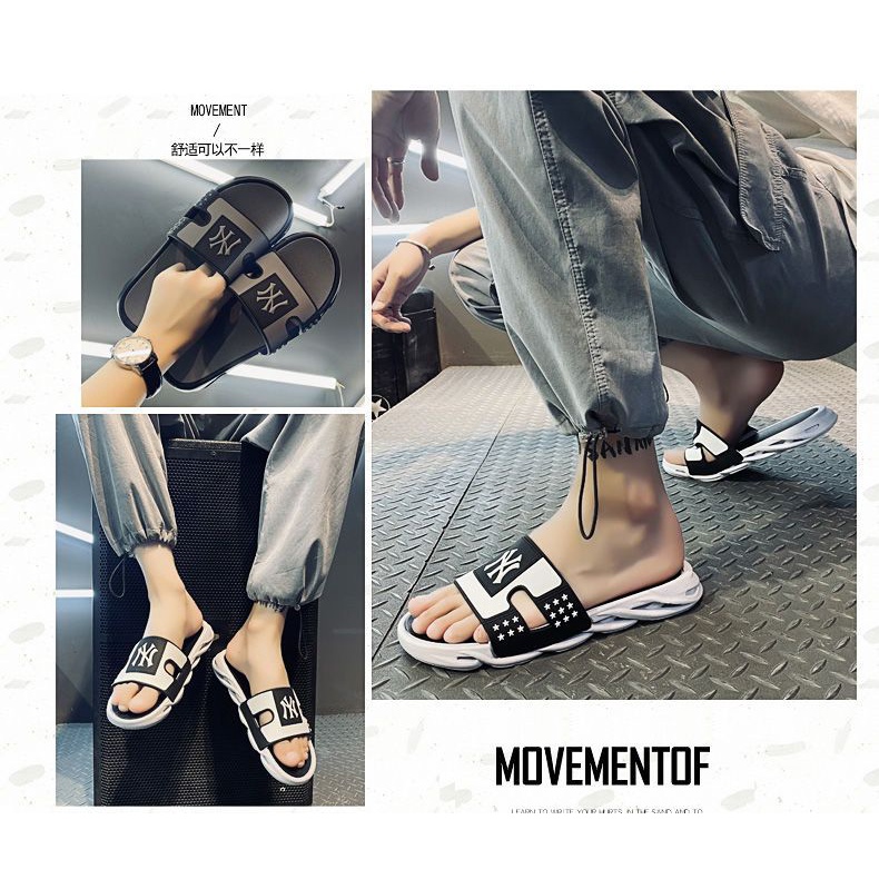 Dép Sandal Mlb Đế Bằng Thời Trang Đi Biển Mùa Hè Cho Nam