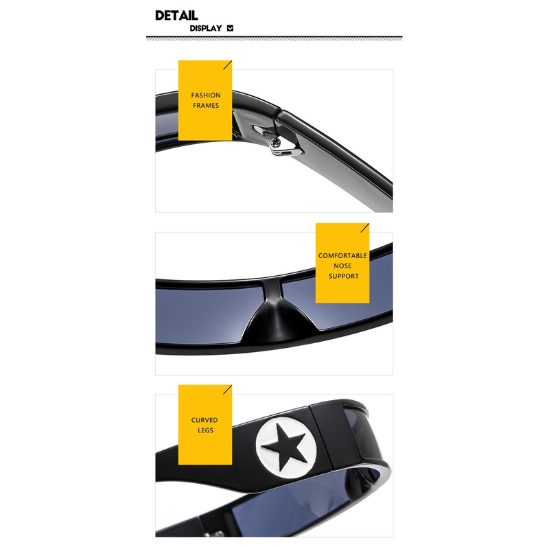 COD  Kính Râm Liền Thân Gọng Hẹp Hình Ngôi Sao Năm Cánh Phong Cách Mới 2022 Bungee Y2K Millennium Spice Girl Future