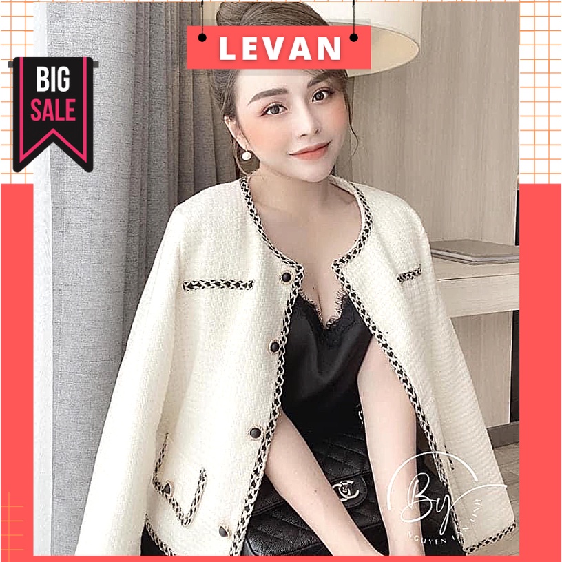 Áo khoác dạ nữ dài tay cổ sơ mi thời trang Hàn Quốc công sở thanh lịch sang trọng LEVAN MIC289