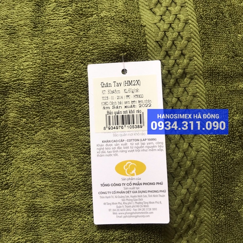 Khăn mặt Mollis HM2X - 30x45cm sợi cotton lapyarn cao cấp