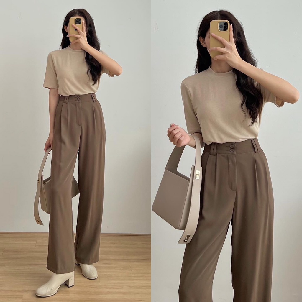 Quần Ống Rộng Suông Culottes Dáng Dài Cạp Cao Kiểu Dáng Đẹp Có Big size-Form Đẹp, Vải mềm.