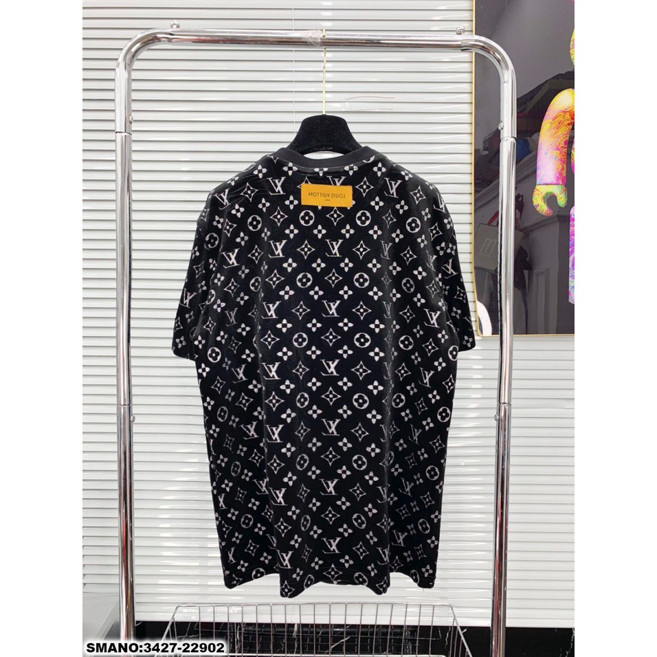 [Có video]Áo Thun Nam Họa Tiết LV cực Nét Chất Nhung Cực đẹp-Áo Phông Nam Nữ Cao Cấp