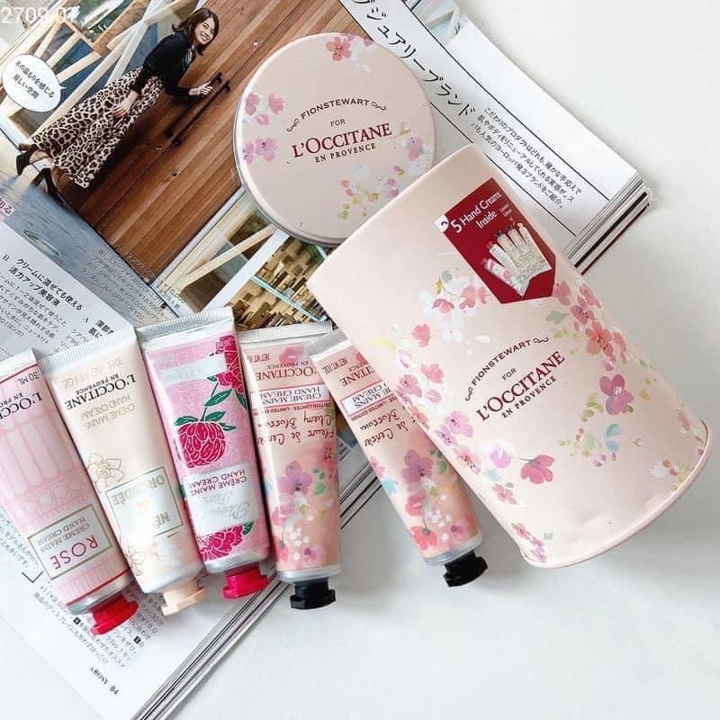 Kem dưỡng da tay hộp tròn 5 tuýp L Ocitane hàng nội địa trung siêu thơm