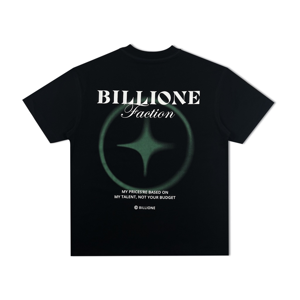 Áo Phông "Billione Faction Tshirt" 100% Cotton 2 Chiều 280GSM Màu Đen