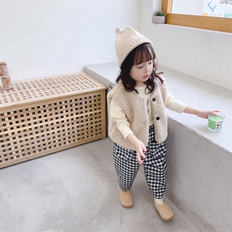 Áo Ghi Lê Lông Cừu Dày Màu Trơn Giữ Ấm Dành Cho Bé Trai Và Bé Gái