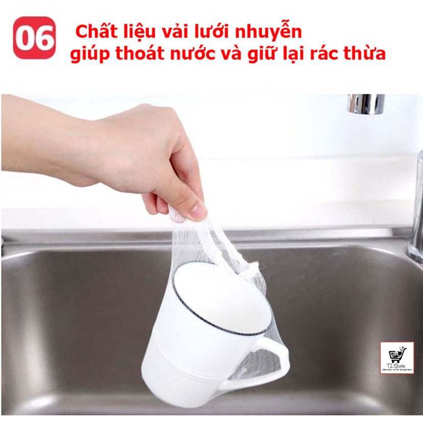 100 Túi Lọc Rác Bồn Rửa Chén Bát Tiện Lợi, Dễ Sử Dụng, Dai