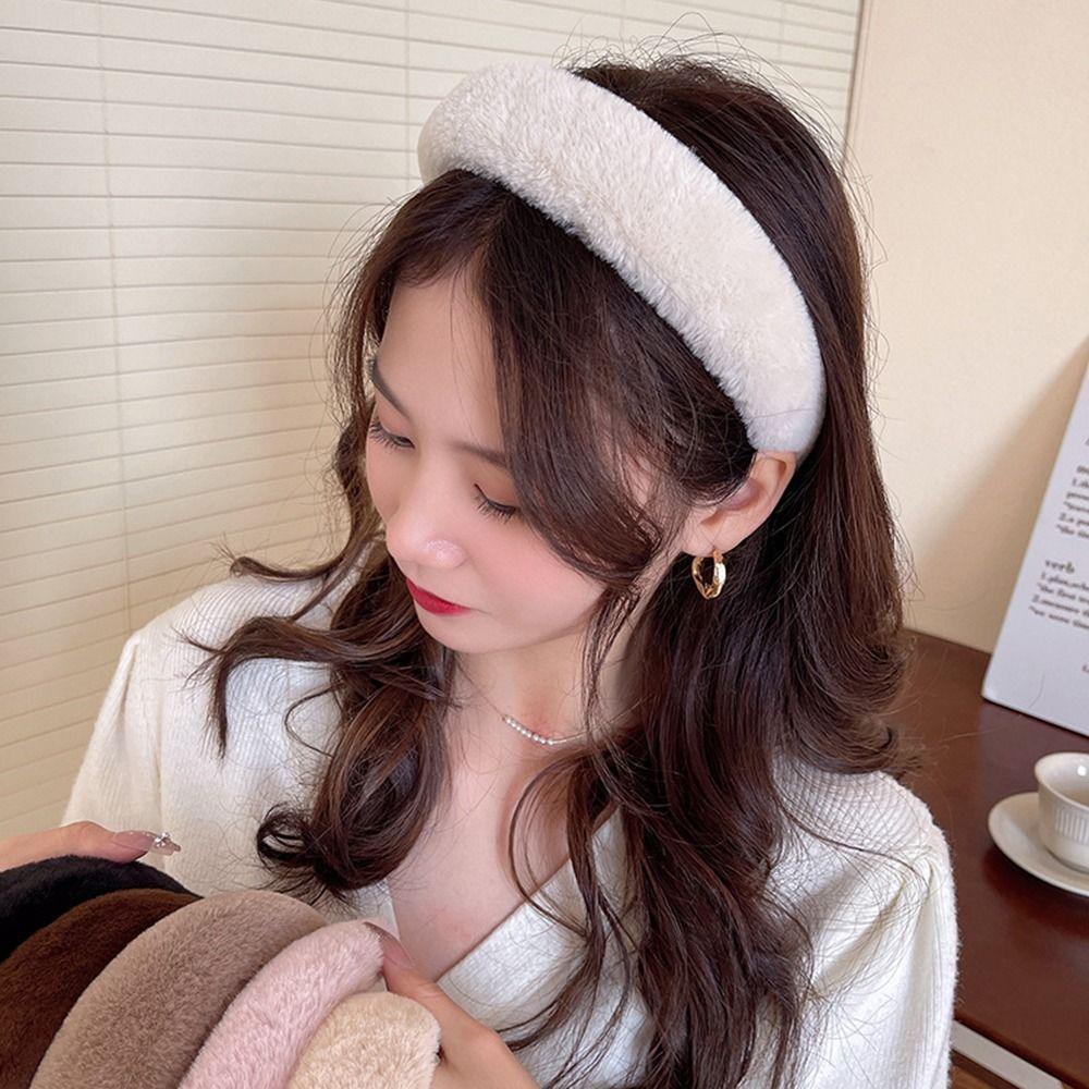 Băng Đô Cài Tóc Giả Lông Nhung Thời Trang Đơn Giản Dành Cho Nữ Rửa Mặt / Trang Điểm