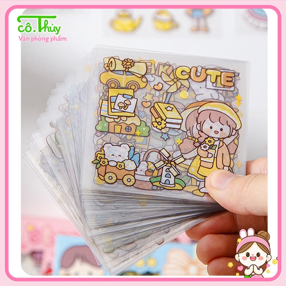 Sticker cute trang trí dán tập vở, bình nước, bút nước ST100