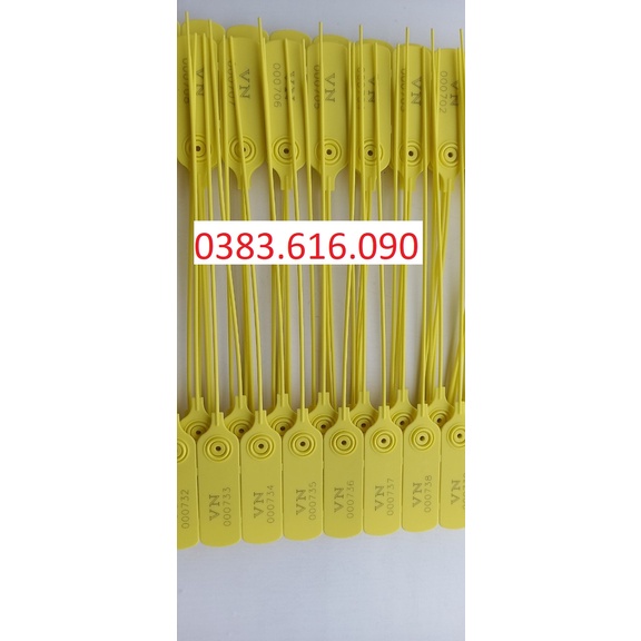 ComBo.50 chiếc Seal nhựa niêm phong dạng tròn trơn thẳng 30cm khóa kim loại in seri liên tục