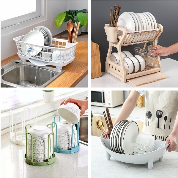 KỆ CHỮ X, RỔ ÚP CHÉN DĨA CÓ KHAY ĐỰNG NƯỚC, GẤP GỌN ĐA NĂNG