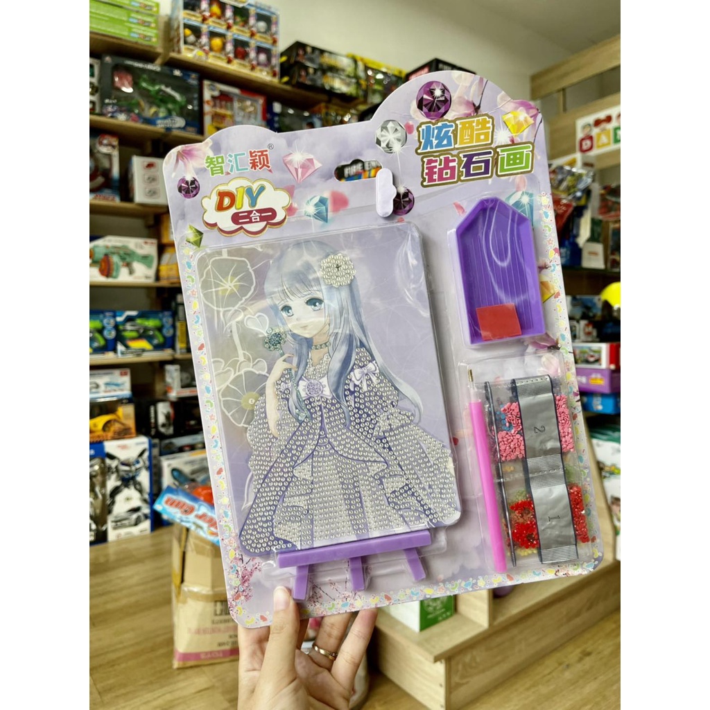Set tranh đính đá mini nhỏ cho bé, tranh đá tự đính tự làm hình công chúa đẹp mắt dạng sticker💖💖