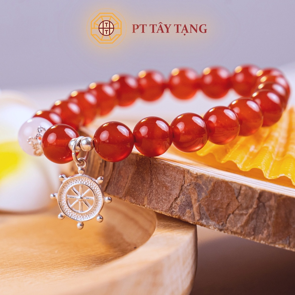 Vòng tay Phong Thủy MNao Đỏ Mix Bạc S925 Cao Cấp [TẶNG HỘP GỖ] may mắn tài lộc mệnh Hỏa Thổ - Phong Thủy Tây Tạng