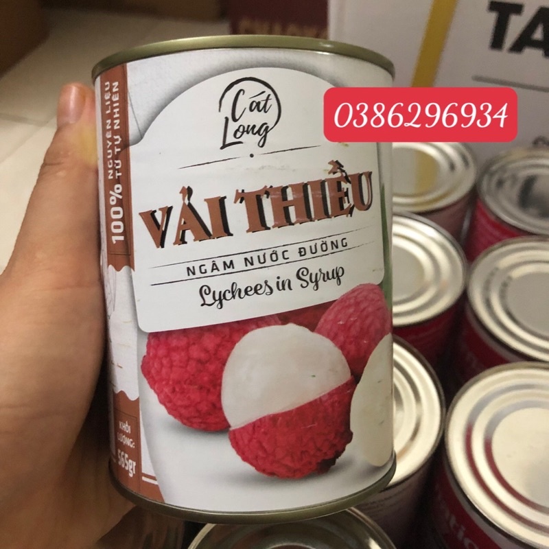 Vải Ngâm Nước Đường Cát Long 565gr