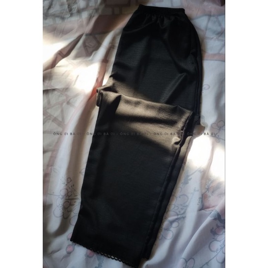 💥💥ĐỘC QUYỀN SHOPPE|💥Siêu mềm, cực mát💯💯💯 Quần đen cho các Bà, các Cụ - Chất mềm cực kì, mát mẻ, ống rộng thêu rua đê