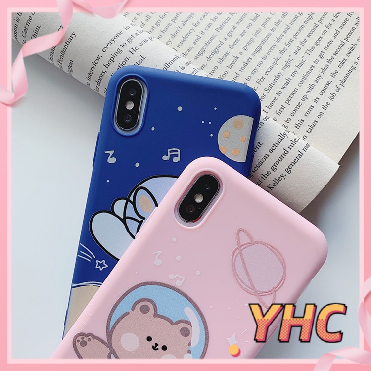 ốp iphone Hình Gấu Phi Hành Gia tương thích iPhone 6splus 7 7plus 8 8plus X XS XSMAX 11 12 Pro Max Plus Promax-406
