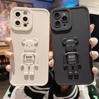 Ốp điện thoại silicon mềm trong suốt có giá đỡ hình gấu thích hợp cho iphone 13 13pro 13prm 11 12 pro max 7 plus 8 plus