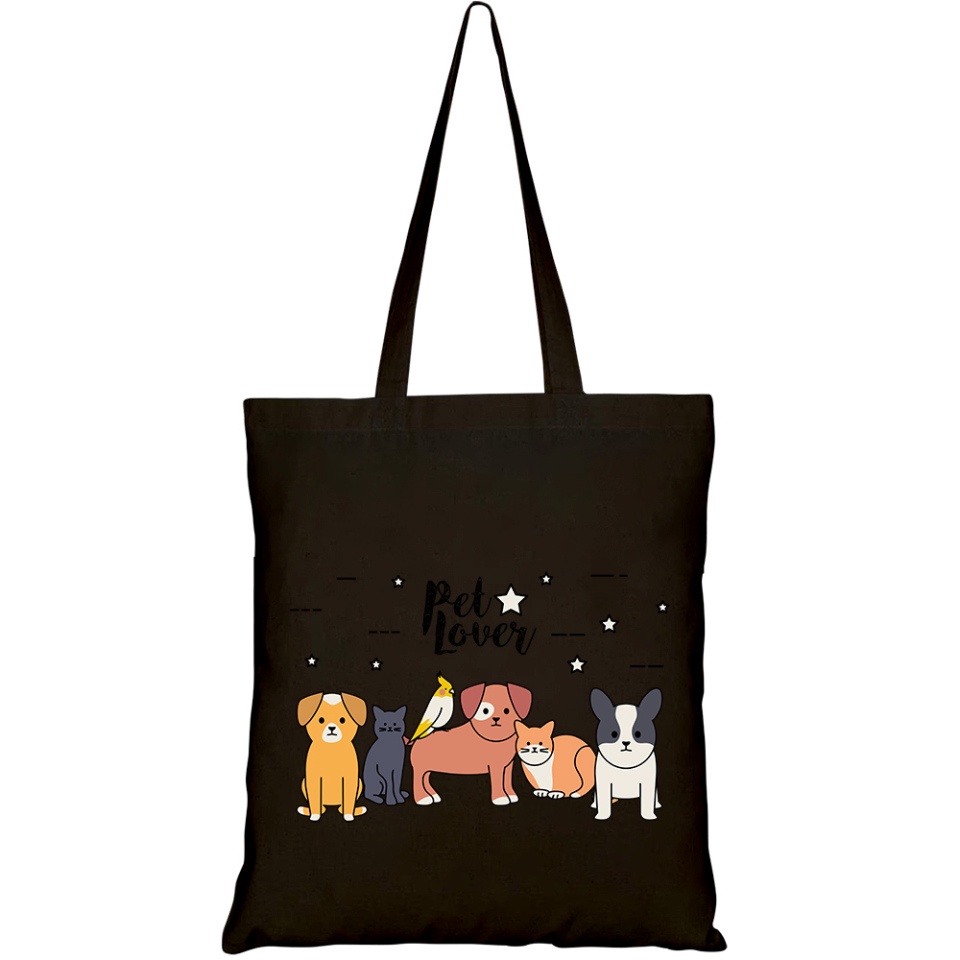 Túi Tote GINKO Vải Canvas có dây kéo khóa (có túi con) in hình cute group mascots adorables characters HT94