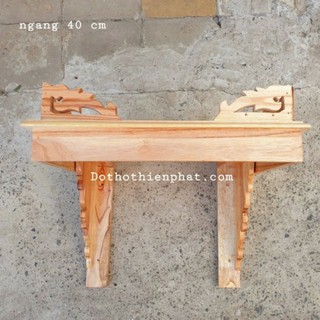 Bàn thờ treo tường gỗ xoan ngang 40 cm gồm 1 bộ ke đế