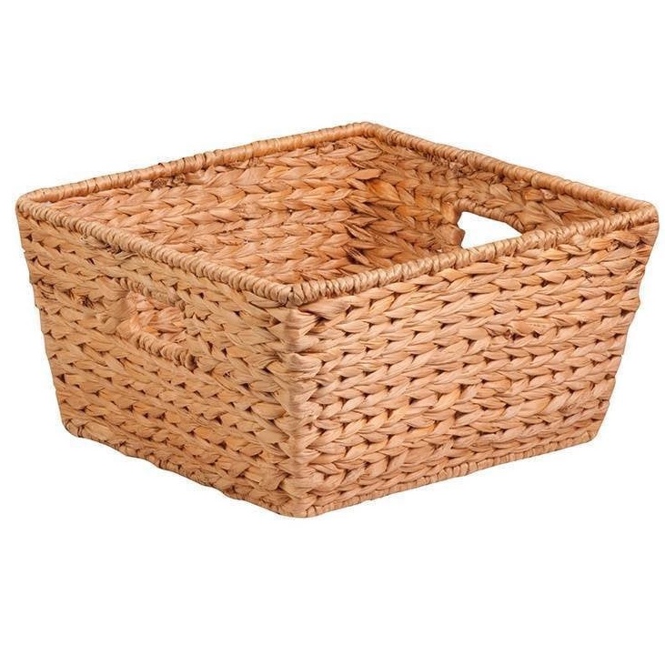 Giỏ lục bình ECOHUB hình vuông đáy vát đựng mềm, chai lọ, trang trí nhà cửa 38x20x36cm