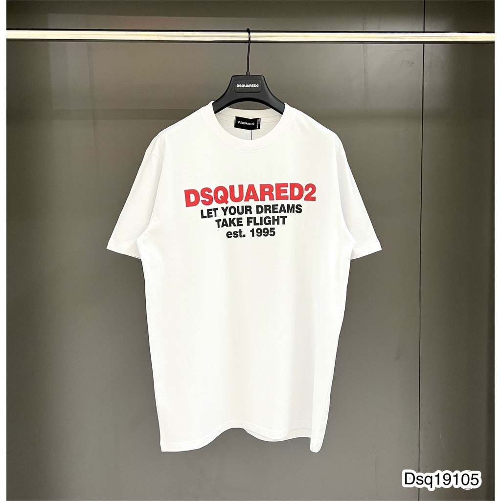 Áo Thun Nam In Chữ Đỏ DSQ Đơn Giản Chất Mát Mịn - Áo Phông Nam Chữ In DSQ Siêu Hot