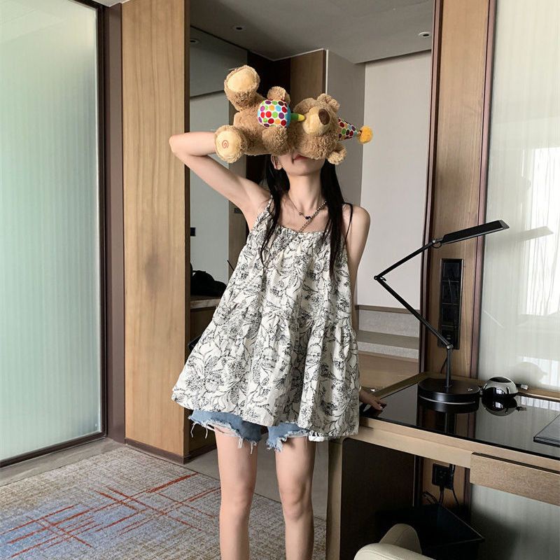 Áo Kiểu Dáng Rộng Không Tay Viền Lá Sen Dễ Thương Kiểu Nhật Hàn Giá đặc biệt Giao hàng nhanh áo kiểu nữ  áo dài nữ Váy đỏ