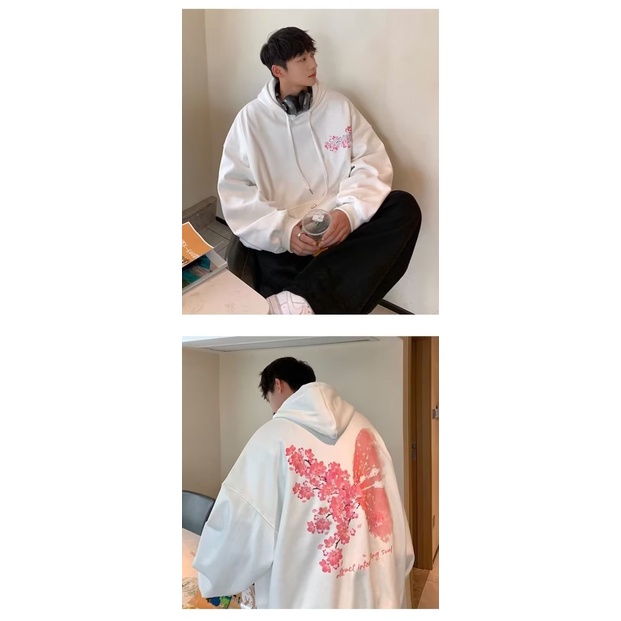 Áo Khoác Nhung Có Mũ Trùm Dáng Rộng Thời Trang Xuân Thu Cho Nam