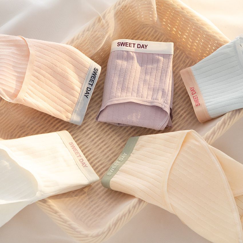 Quần lót nữ cotton - Quần chip nữ Nhật gân tăm xinh xắn đáy kháng khuẩn Kingshop L0763