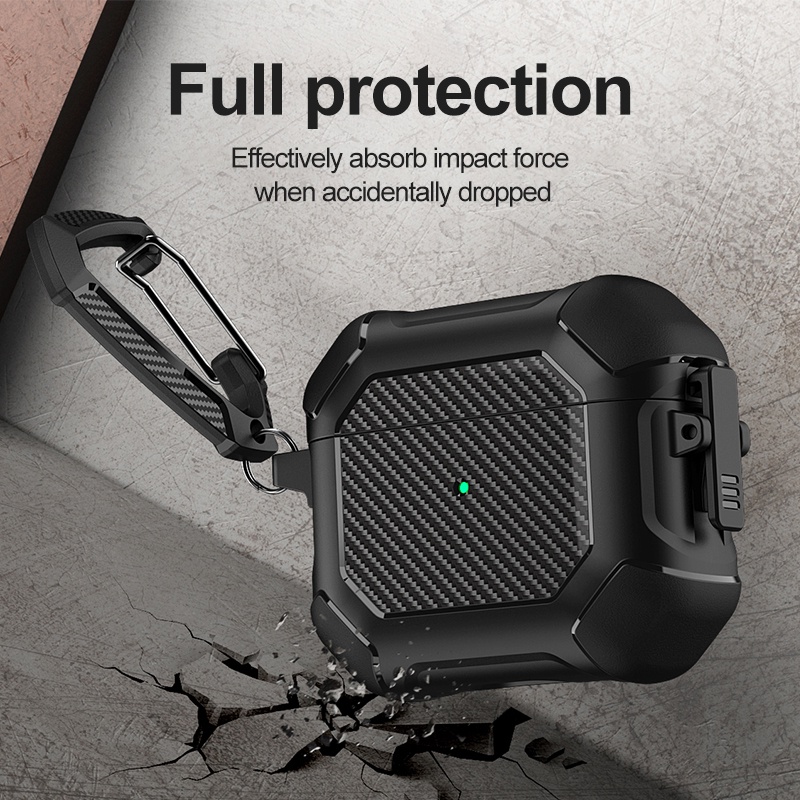 Vỏ Bảo Vệ Hộp Sạc Tai Nghe AirPods Pro 2 Gen 2022 Apple Air Pod 3 Pro Bằng Sợi Carbon 1 / 2