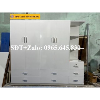 Tủ nhựa đài loan 4 cánh 1 kệ màu trắng 802