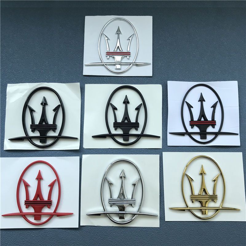 FENDER Miếng Dán Logo Maserati Trang Trí Thân Xe Hơi
