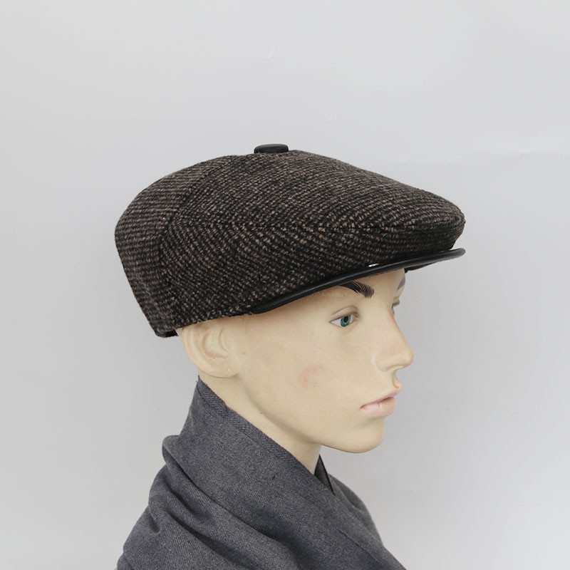 Mũ nồi – Nón beret che tai kẻ sọc nhỏ thu đông cực đẹp dành cho nam trung niên – Nón beret vải len, nỉ dạ cao cấp