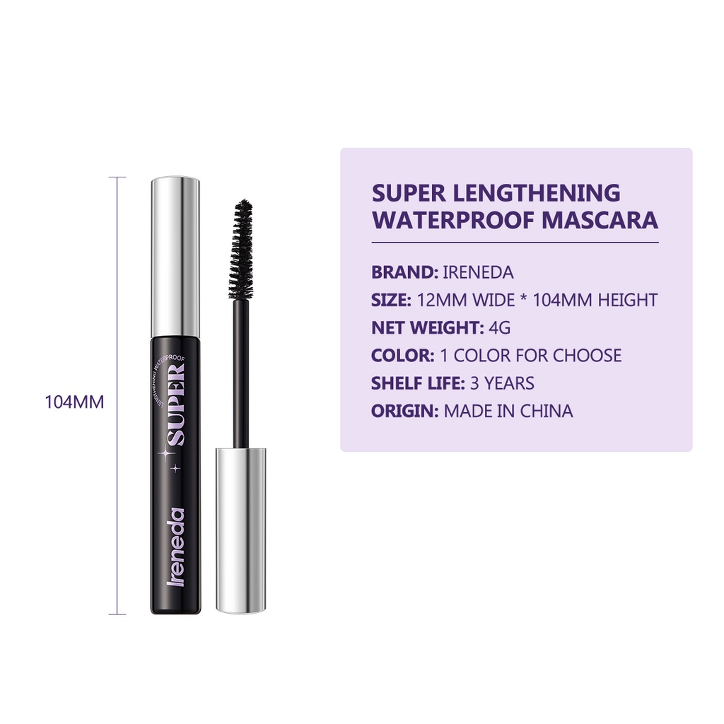 Ireneda Set Mascara Chứa Vitamin E Giúp Làm Dài Dày Và Cong Mi Chống Thấm Nước Chống Nhòe Lâu Trôi